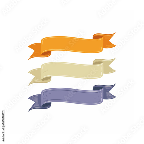 Three colorful banners in flat design style