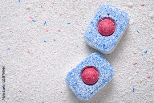 Dishwasher tablets with detergent powder for kitchen cleaning