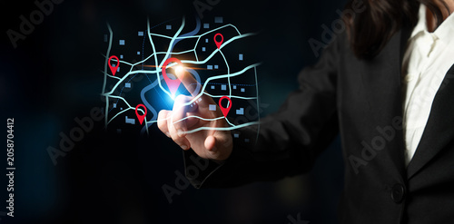 Foto Concept of location tracking and GPS navigation