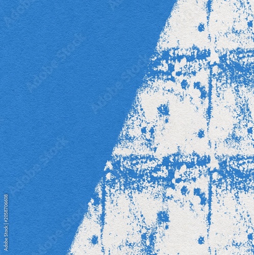 Blue and White Textured Background with Rough Paint Stroke