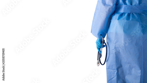 Healthcare Professional with Stethoscope isolated on white background
