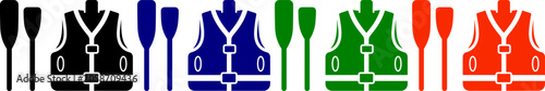 Photography Life vest and oar sets black blue green orange safety equipment for water sports