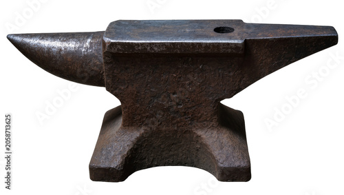 Bild auf Leinwand Heavy cast iron anvil with horn and square hole