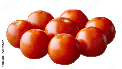 Cuadro en lienzo Group of ripe red plum tomatoes with smooth skin