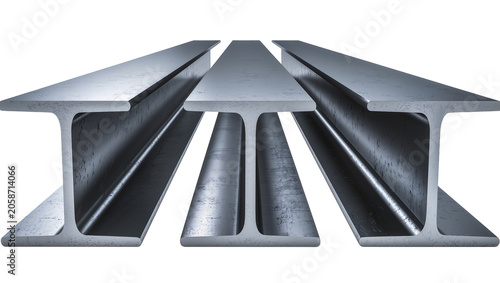 Foto Steel I-beam structural profiles metal construction elements