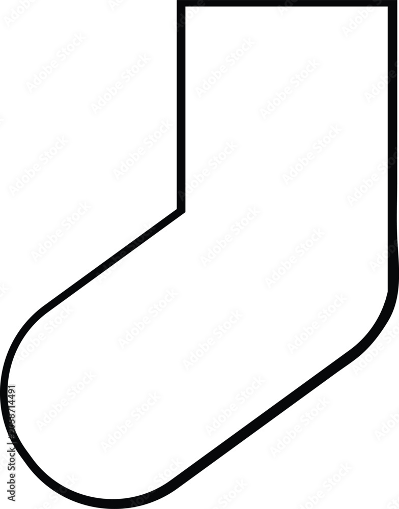 Obraz premium Sock outline icon representing footwear clothing apparel comfort garment and fashion accessory isolated on transparent background.