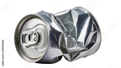 Cuadro en lienzo Crushed aluminum soda can with pull tab