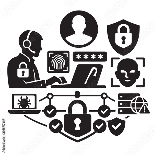 Cybersecurity Network Security Protection System With Biometric Authentication And Data Encryption