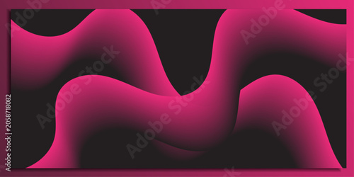 Schilderij op canvas Fluid Abstract Background with Pink and Black Waves