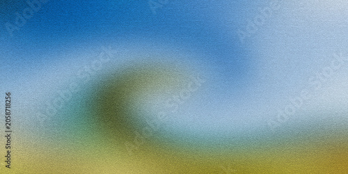Swirling abstract blend of blue, green, and yellow colors on textured surface