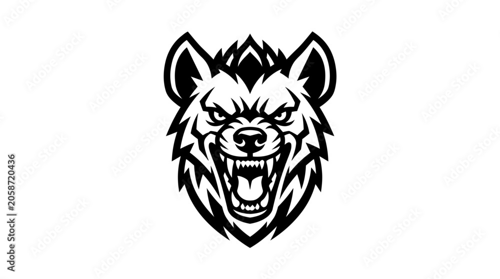 Obraz premium Black Wolf Head Illustration.