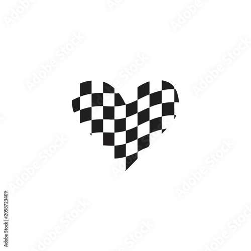 Checkered flag heart shape