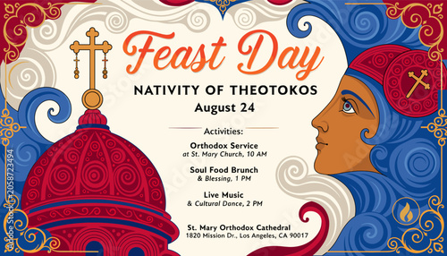 Tableau sur toile Feast Day Nativity of Theotokos August 24 at St