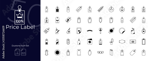 Price Label Duotone Editable Icons set