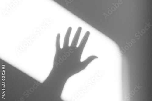 Bilde på lerret hand shadow on wall background,hand with shadow,hands shadow overlay effects,sil