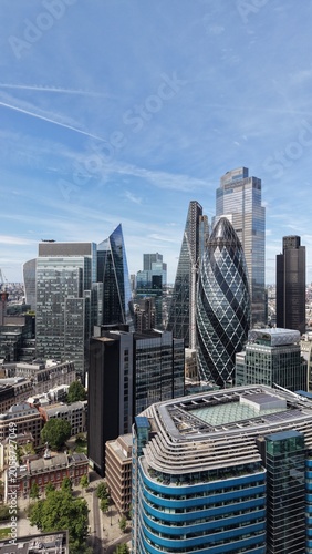 Modern London Skyline Featuring Iconic Gherkin Skyscraper
