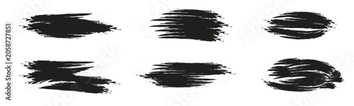 Konstfotografi Template ink brushstroke and paintbrush with frame and splashes grunge