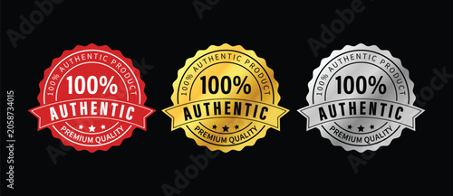 Tableau sur toile 100 percent Original circle labels collection in vector format, isolated on black background