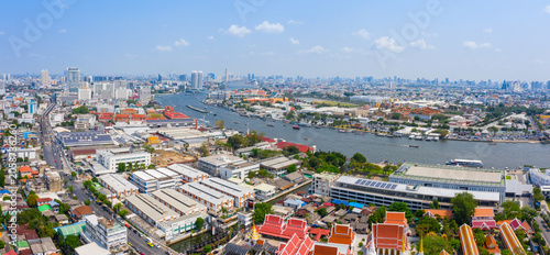 Panorama view of Bangkok capital of Thailand. 