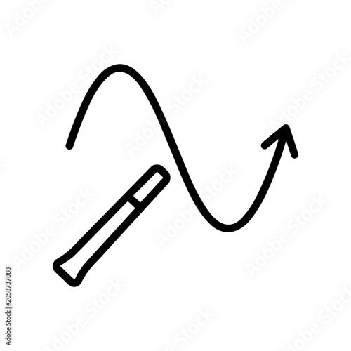 Fotografia Pencil with Arrow Line Graph.
