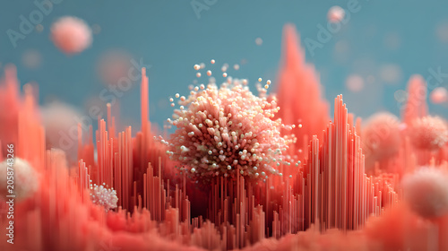 Abstract Organic Coral Landscape Background