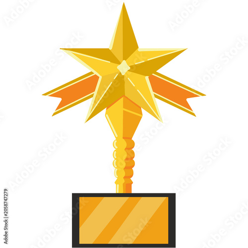 Bild auf Leinwand Shiny gold star trophy graphic ideal for awards, certificates, badges, social media, apps, icons, logos, presentations, banners, and more