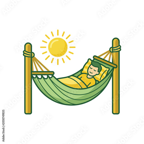Bild auf Leinwand Person Relaxing in a Hammock Outdoors.