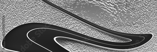 Set of Bending roads and highways vector illustrations. Road, winding highway isolated. Road with white lines