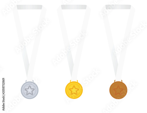 Star medals  set. vector illustration