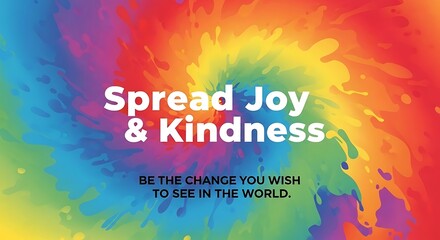 Inspirational Quote Poster with Colorful Vibrant Tie Dye Swirl Background.