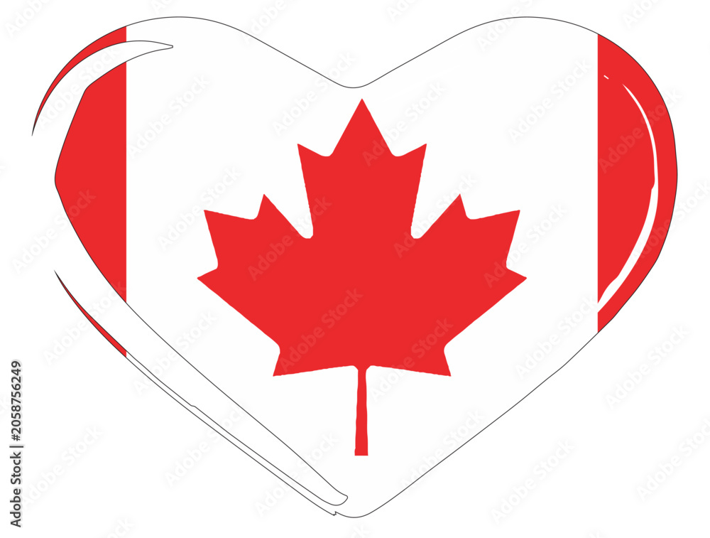 Obraz premium Canadian Flag Heart