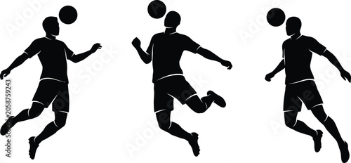 Football world cup silhouette players kicking ball soccer action