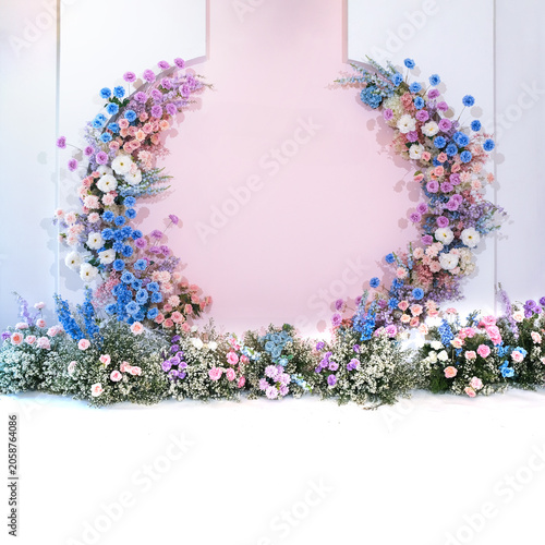Beautiful flowers background for wedding scene Decoration