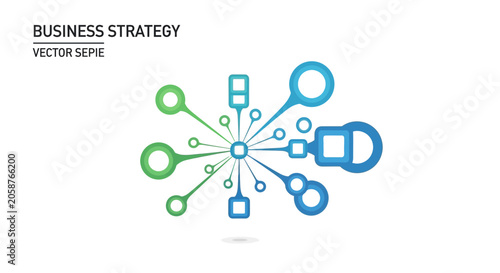Business strategy, vector icons, infographic elements, management symbols