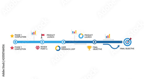 Business process, product management, workflow optimization, infographic elements, vector icons
