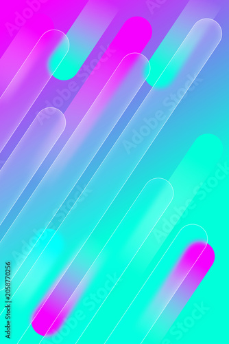 Abstract cyan and pink shapes with glassmorphism overlay background