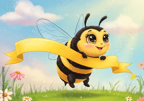 Sweet Bee's Sunny Message: Digital Art