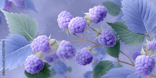 wallpaper pattern of blue raspberries.