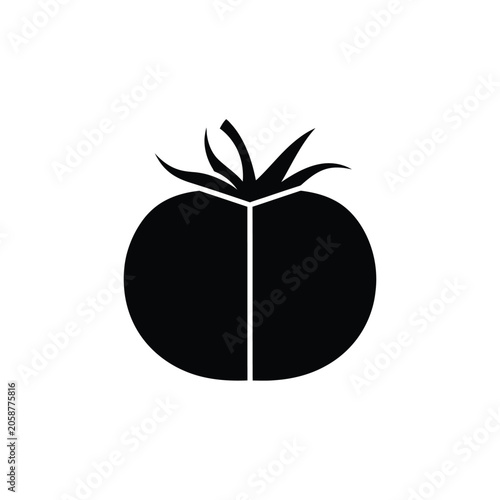 Minimalist Tomato Silhouette Icon