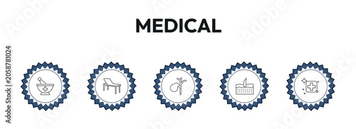 Tableau sur toile medical outline icon set
