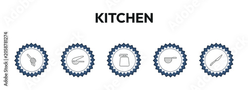 Obraz na plátne kitchen outline icon set