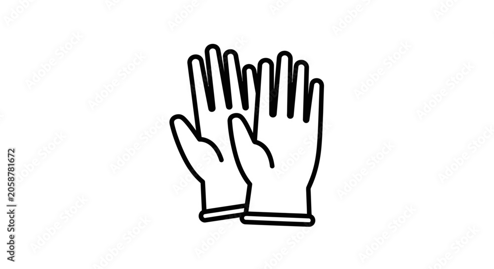 Fototapeta premium Clean Hands Protection Gloves Icon Vector Illustration