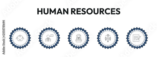 Quadro su tela human resources outline icon set