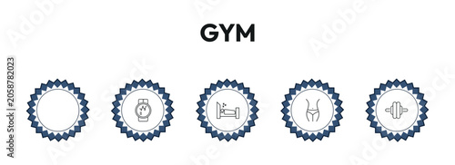 Tableau sur toile gym outline icon set