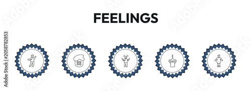 Foto feelings outline icon set