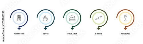 Cuadro en lienzo hotel outline icon set