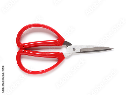 Red handled scissors with s...