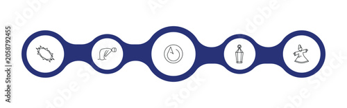 Schilderij op canvas religion outline icon set