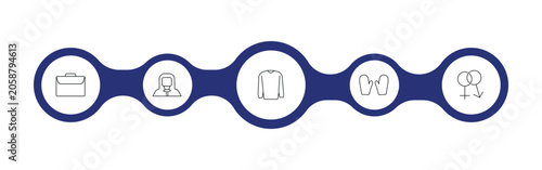 Foto fashion outline icon set
