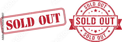 Sold out stamps isolated on transparent background